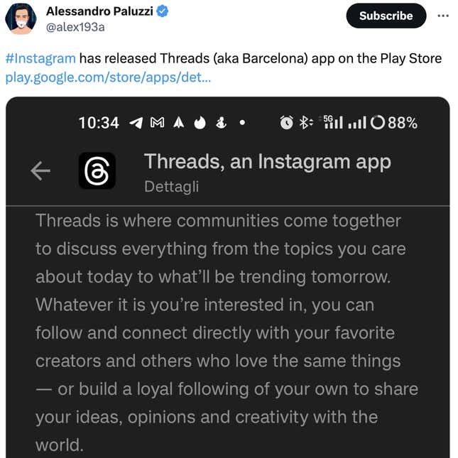Εικόνα για άρθρο με τίτλο Where the Hell Is the Instagram's Twitter Clone;