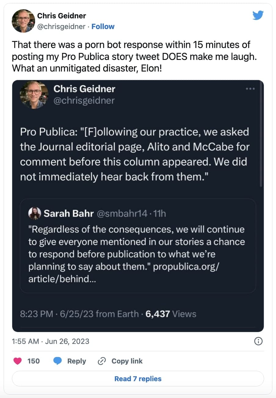 Απαντήσεις από spam bots