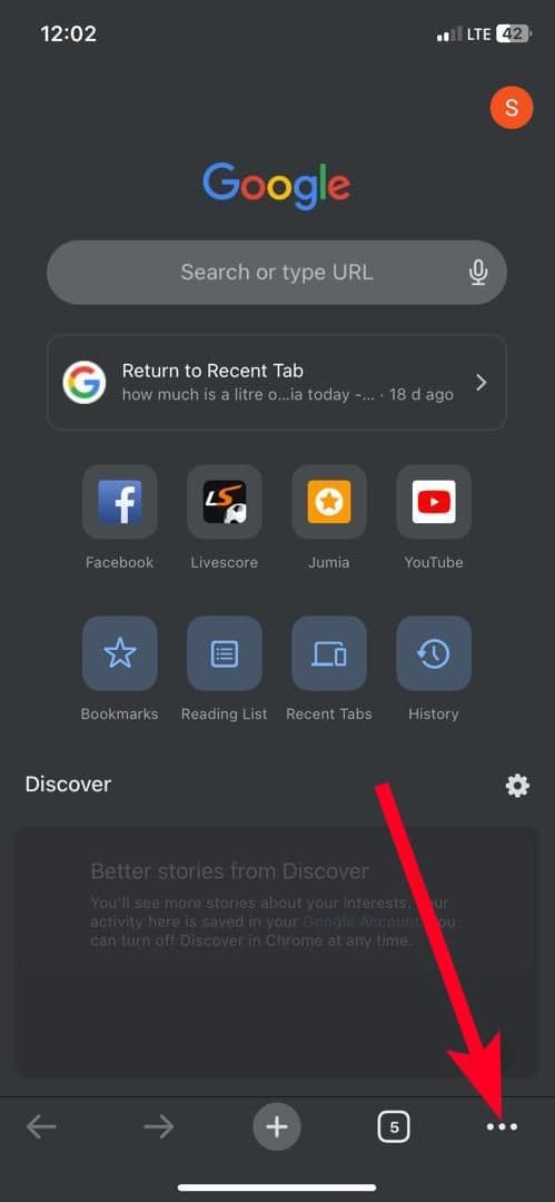 Το πρόγραμμα περιήγησης Chrome στο iPhone