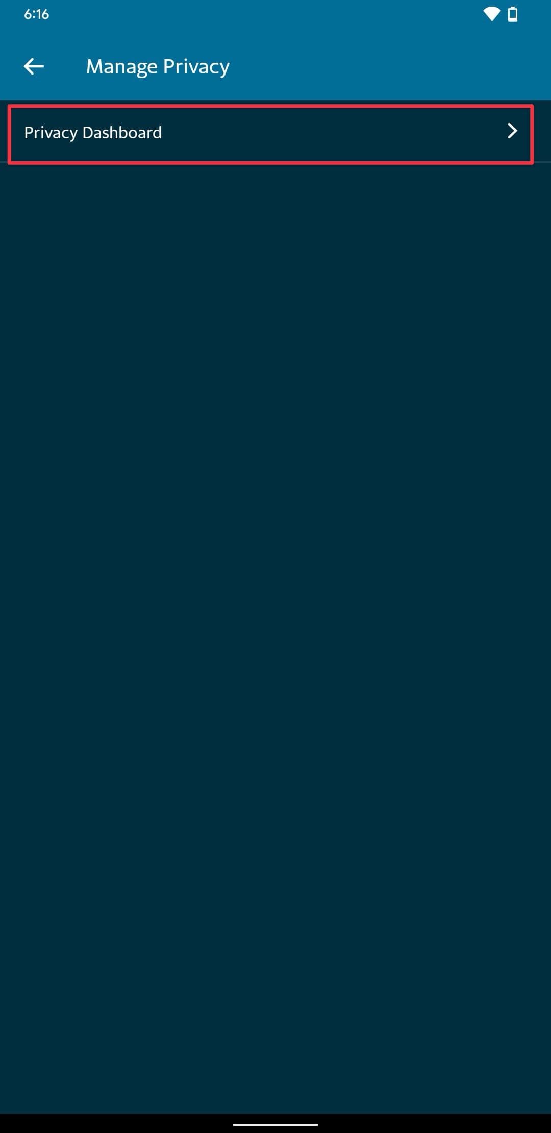 Εφαρμογή AOL Android Διαχείριση στιγμιότυπου σελίδας Απορρήτου