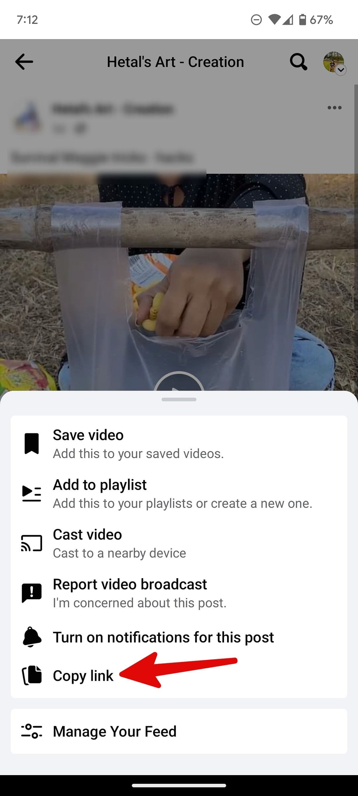 αντιγράψτε τον σύνδεσμο βίντεο στο facebook