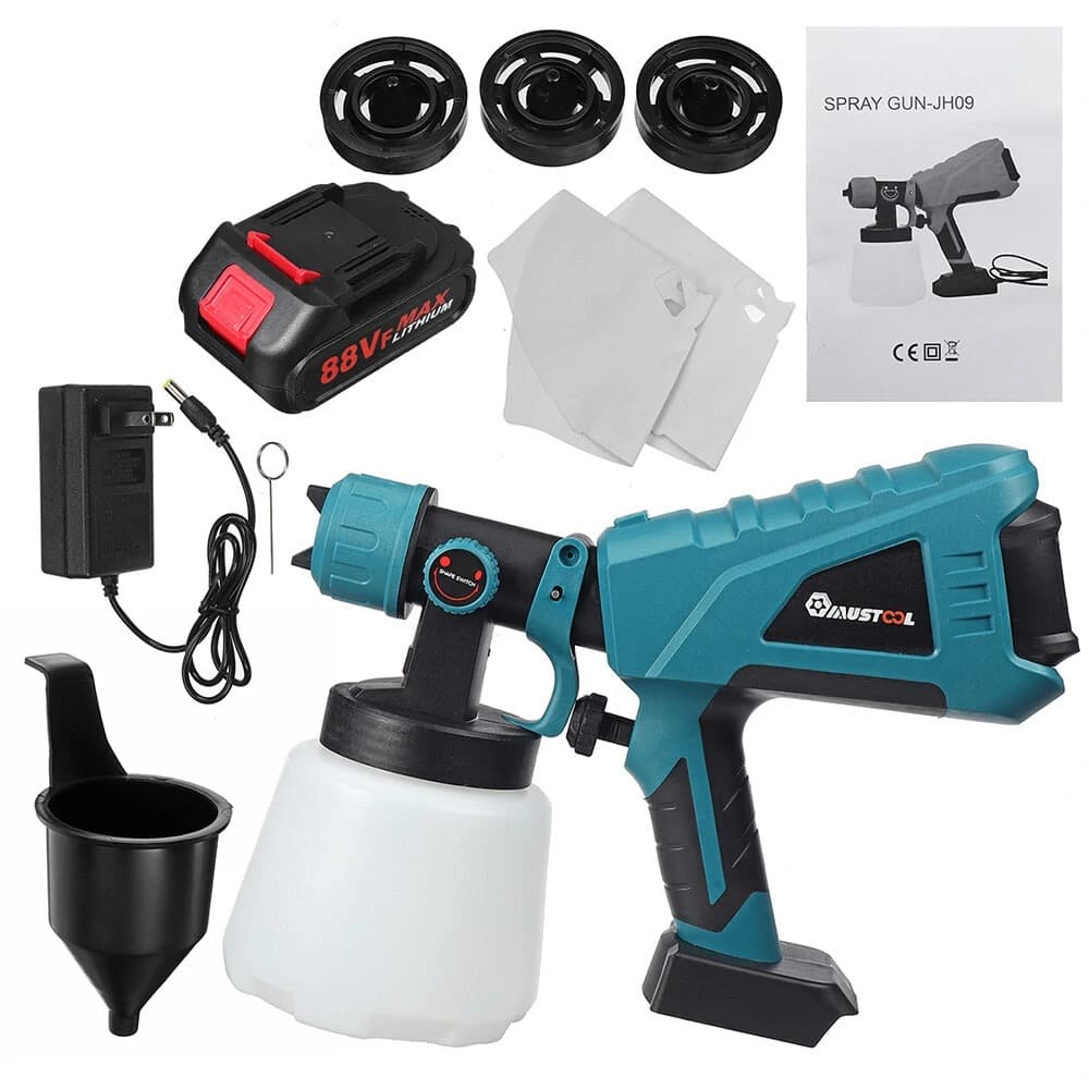 Ασύρματο πιστόλι βαφής 1500W της Mustool, με δύο μπαταρίες, και δοχείο 1L στα 72.3€ απο Τσεχία!