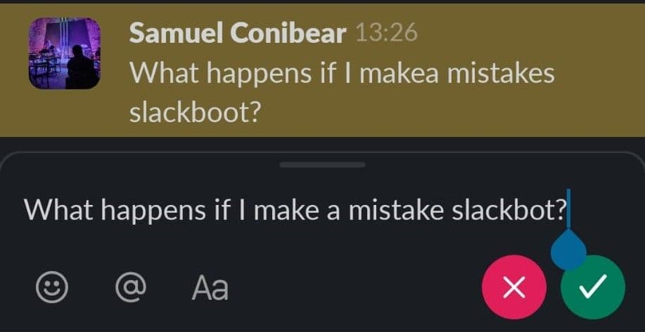 Επεξεργασία κειμένου στην εφαρμογή Slack για κινητά