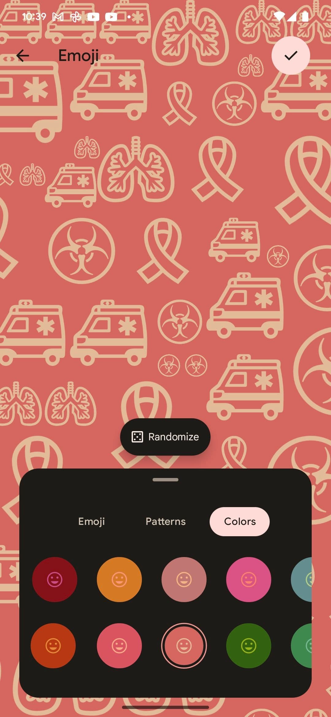 Προσαρμογή χρώματος ταπετσαρίας Emoji