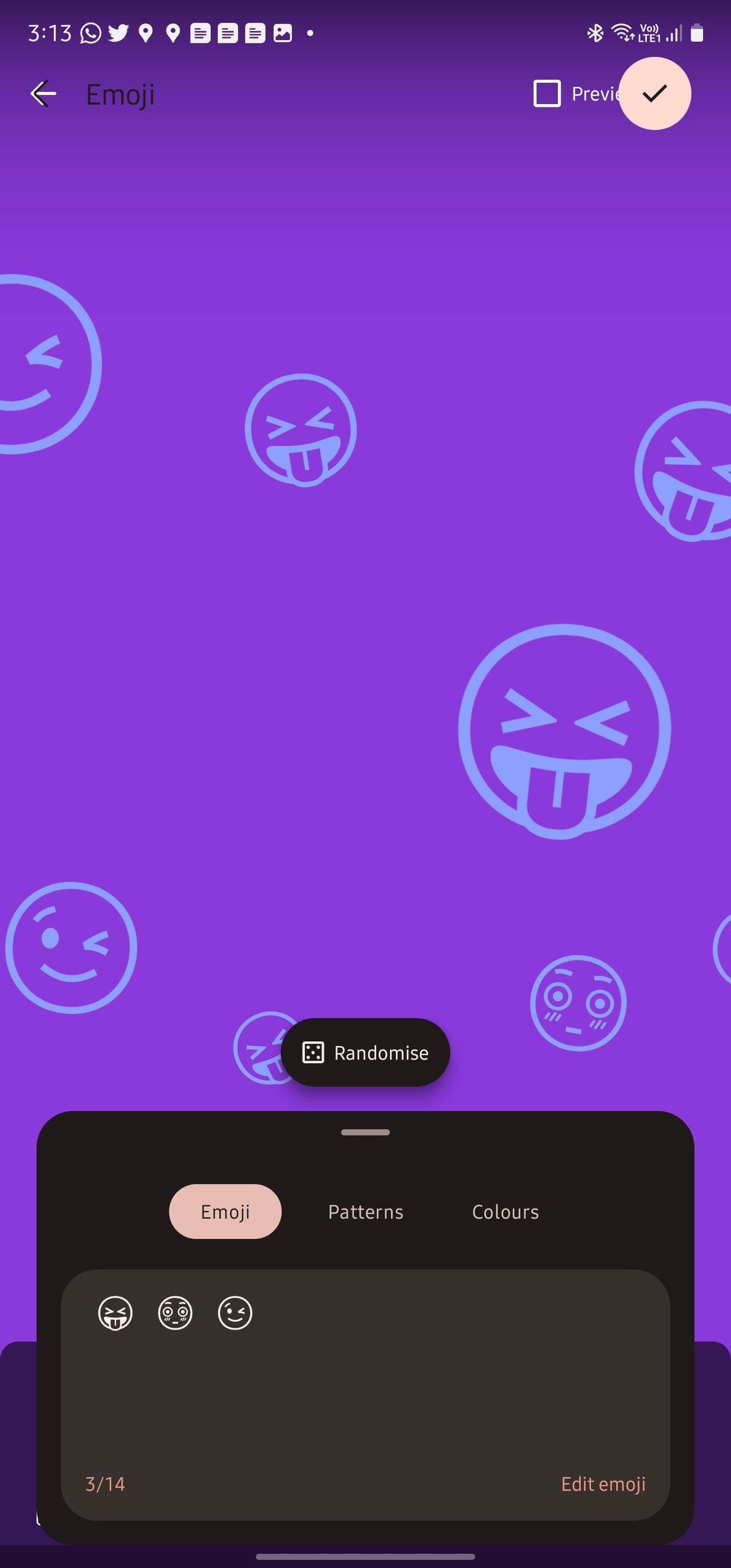 Προσαρμογή ταπετσαρίας Emoji σε τηλέφωνο Samsung Galaxy