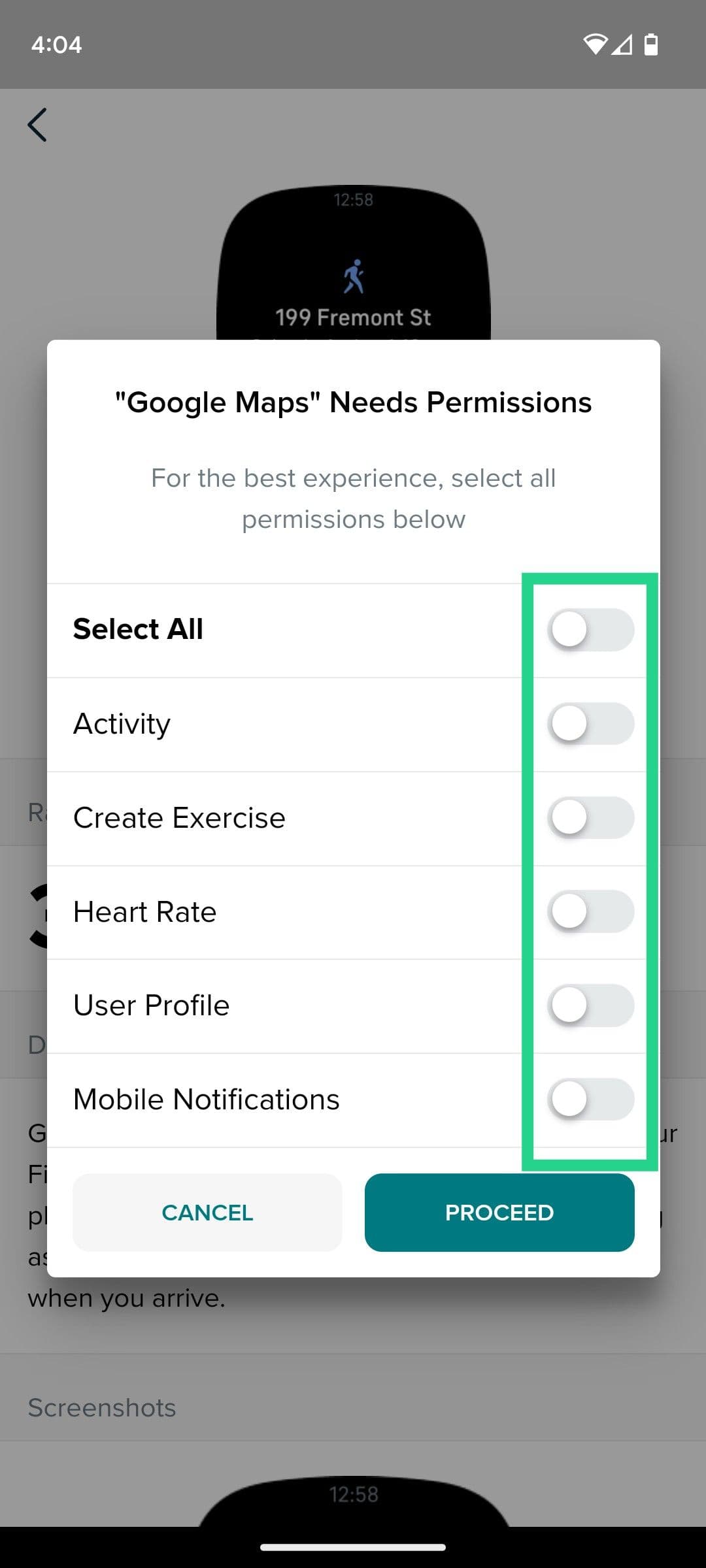 Δώστε στους Χάρτες Google άδεια πρόσβασης σε λειτουργίες