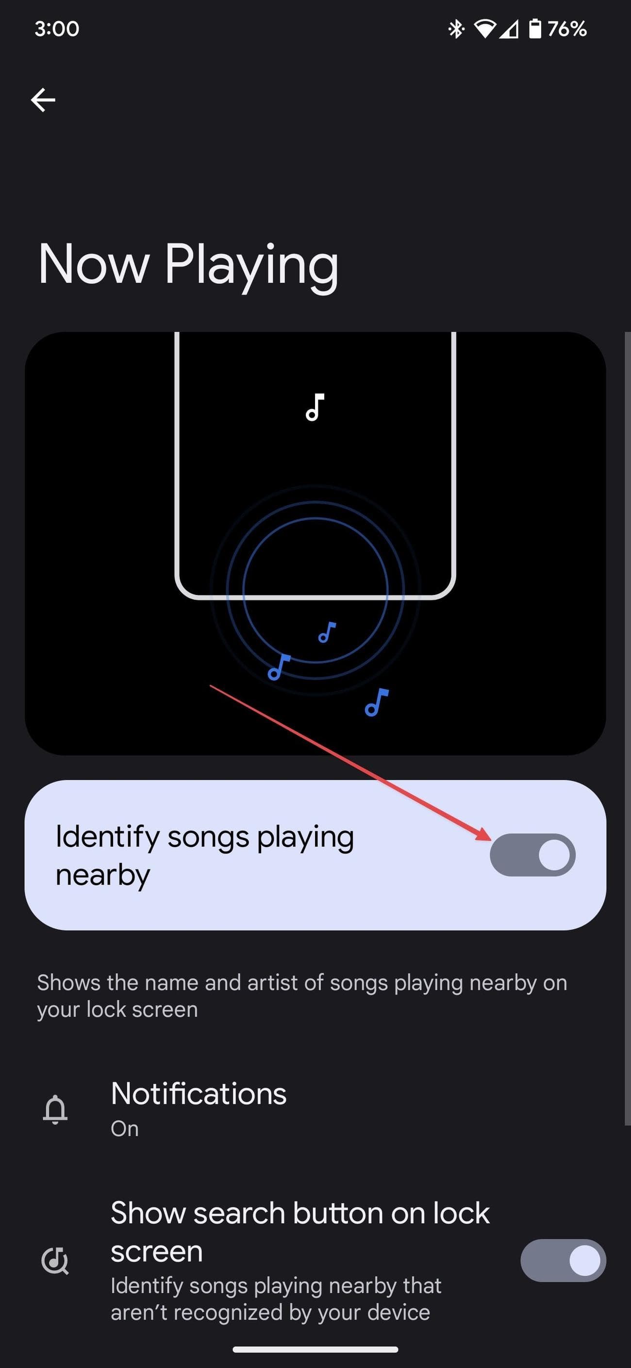 Σελίδα Ρυθμίσεις Παίζει τώρα το Pixel