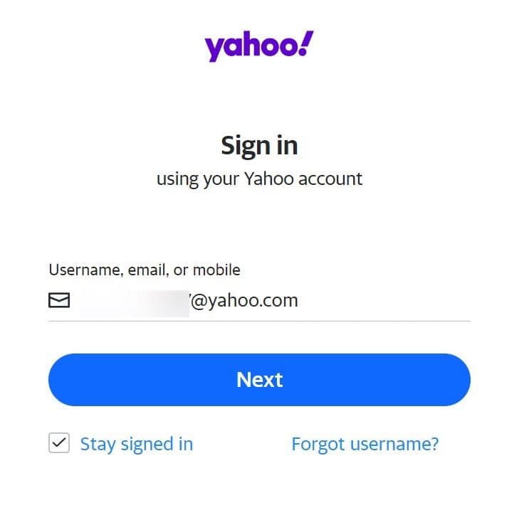 εισάγετε το αναγνωριστικό yahoo