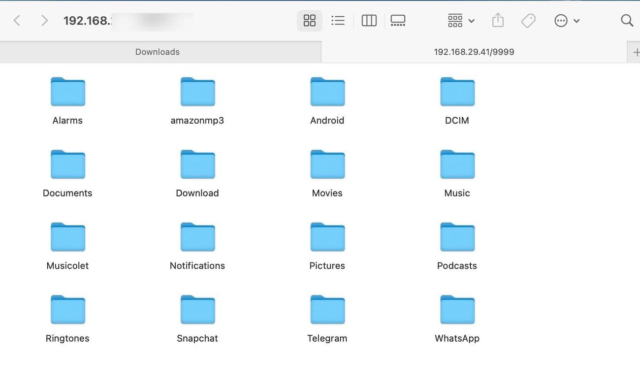 Screenshot of FTP on Mac