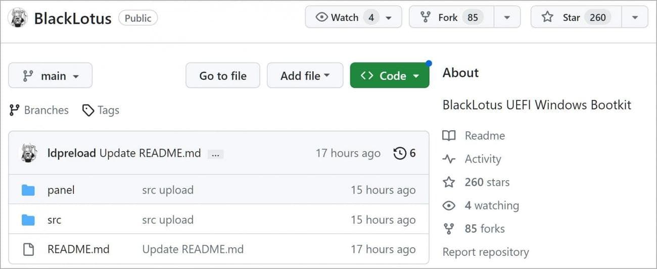 Διέρρευσε ο πηγαίος κώδικας BlackLotus στο GitHub