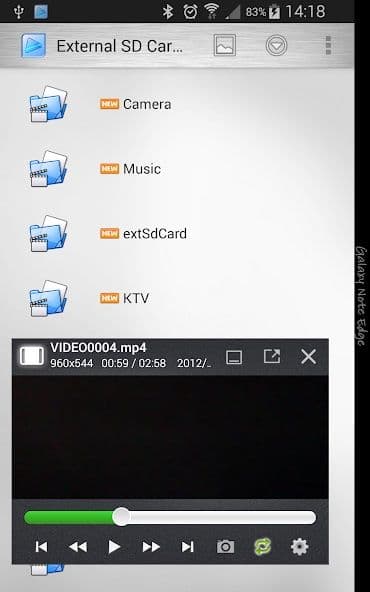 στιγμιότυπο οθόνης του παραθύρου του αρχείου στην εφαρμογή gplayer