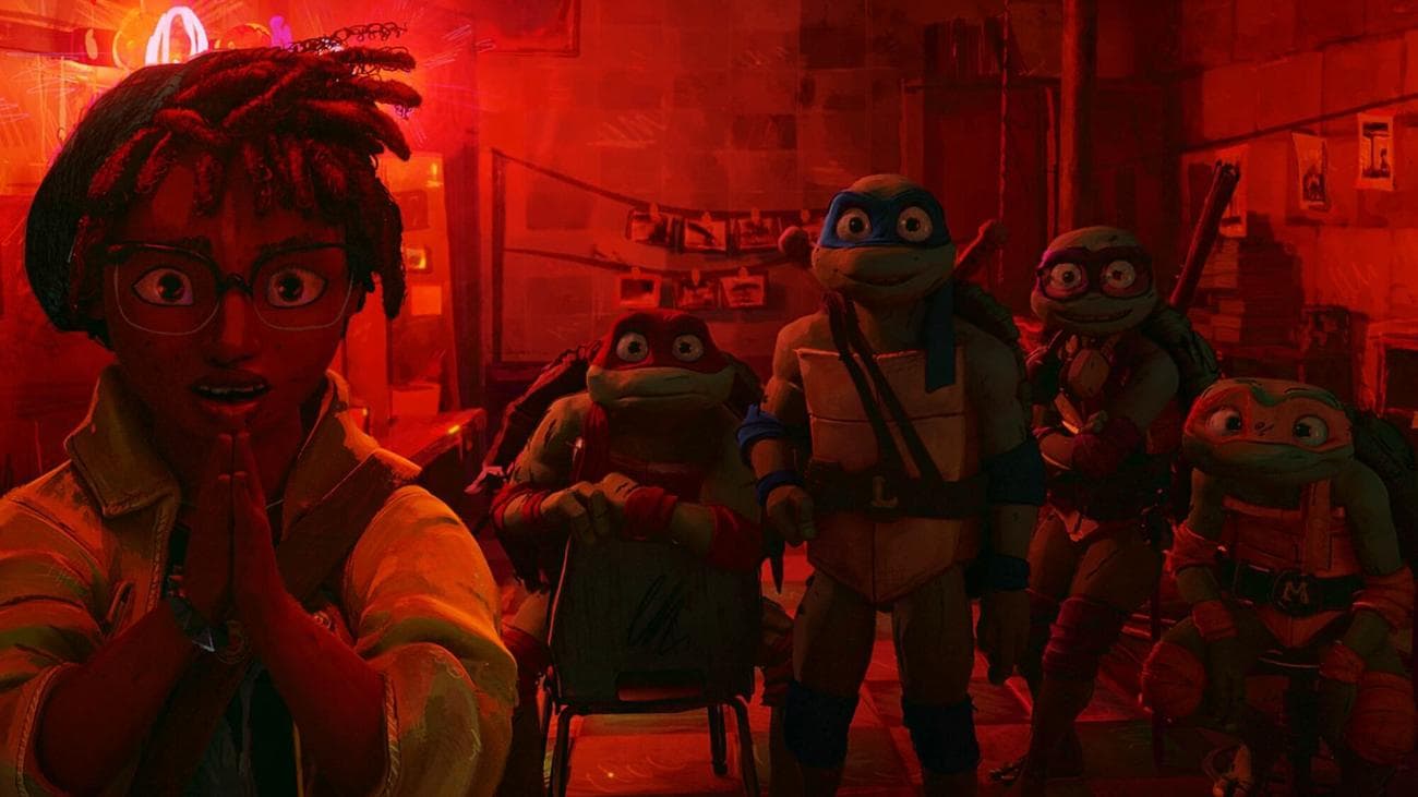 Η April O'Neil και οι χελώνες μέσα "Teenage Mutant Ninja Turtles: Mutant Mayhem."