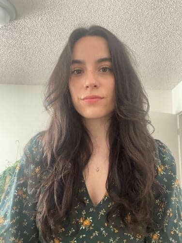 woman with slightly curled hair