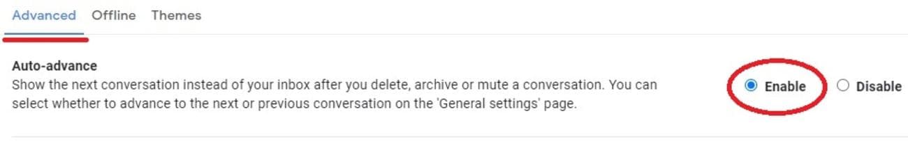 Ένα στιγμιότυπο οθόνης του Gmail με το 