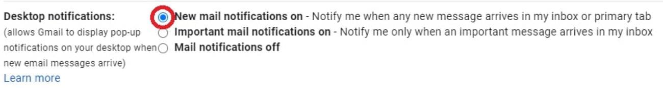 Στιγμιότυπο οθόνης Gmail με 