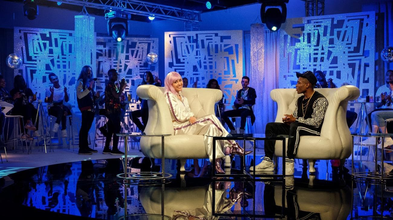 Ένα σετ talk show. 