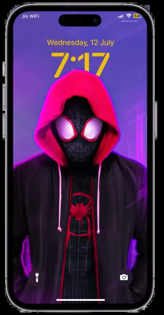 Ταπετσαρία εφέ βάθους iOS 16 με τον Spider-Man της Marvel: Miles Morales.