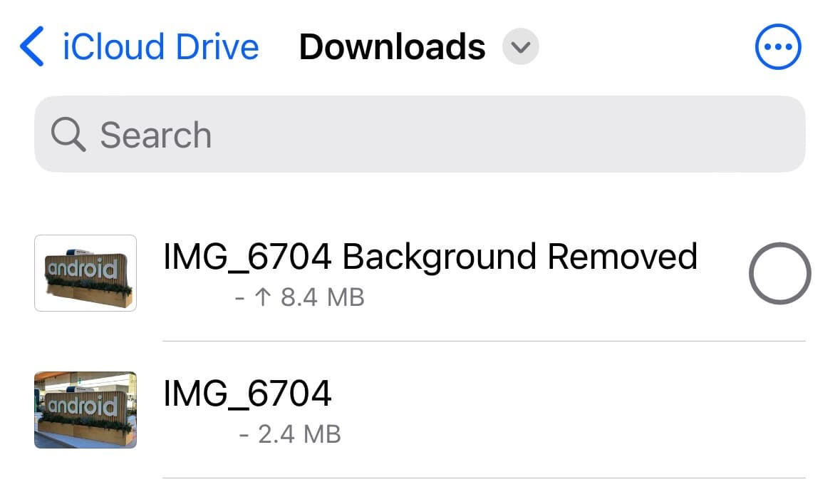 Το iPhone θα αποθηκεύσει την εικόνα χωρίς φόντο στην ίδια τοποθεσία.