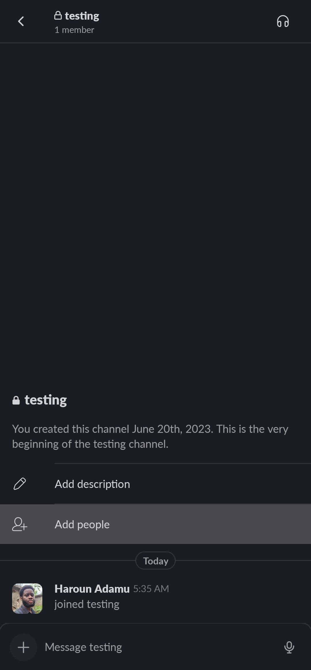 Νέο κανάλι Slack