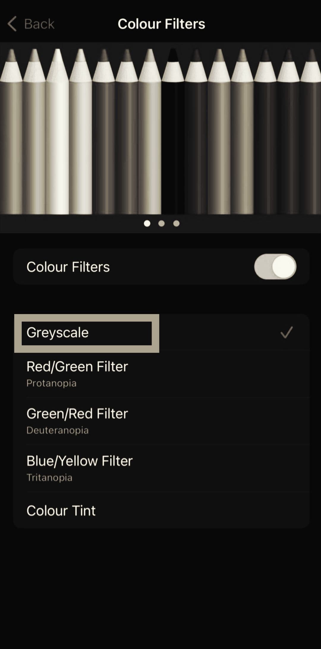 Στιγμιότυπο οθόνης των ρυθμίσεων του iphone