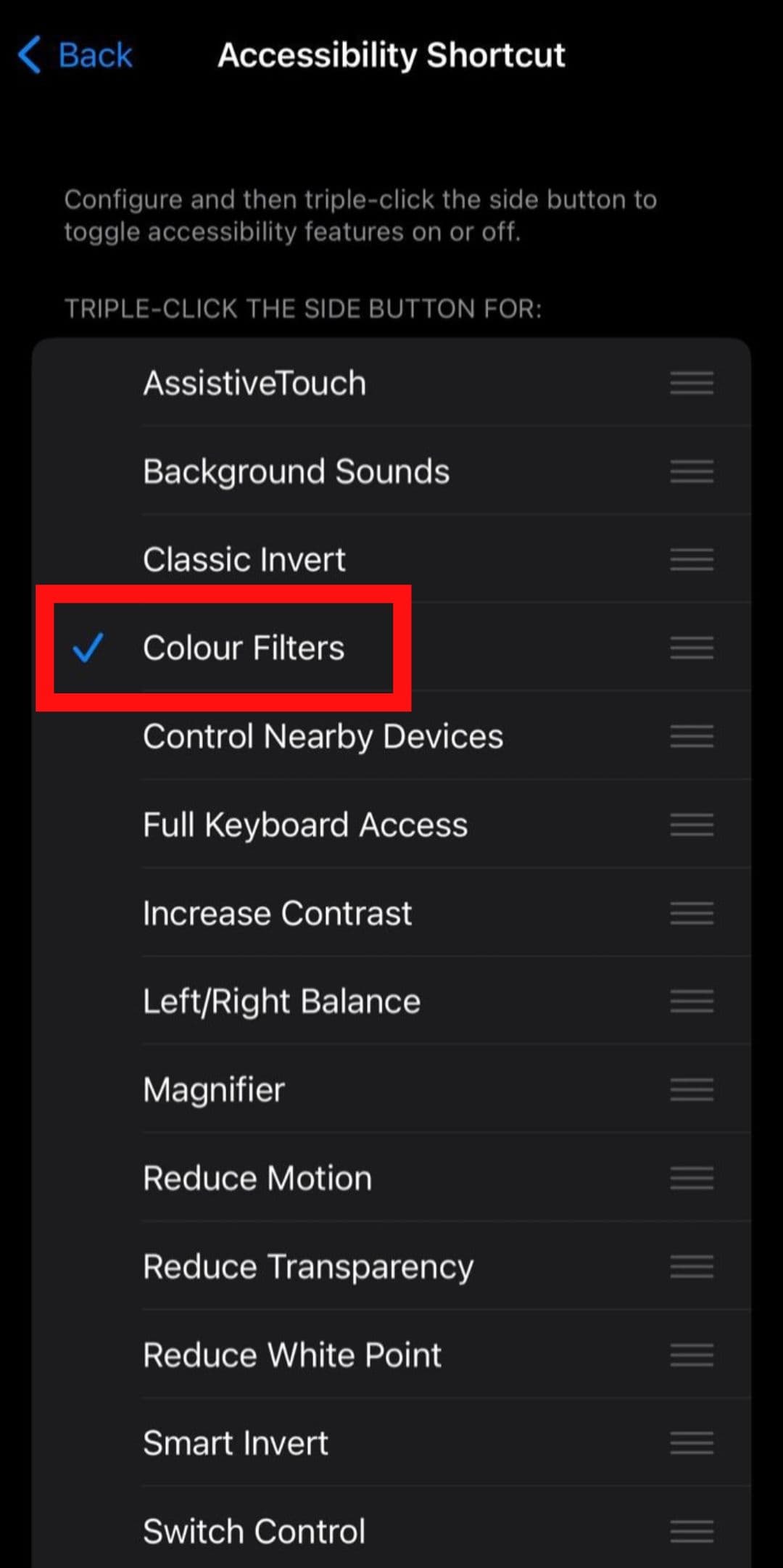 Στιγμιότυπο οθόνης των ρυθμίσεων του iphone