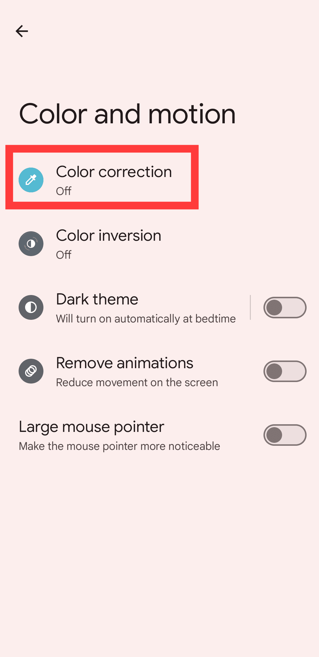 Στιγμιότυπο οθόνης των ρυθμίσεων Google Pixel