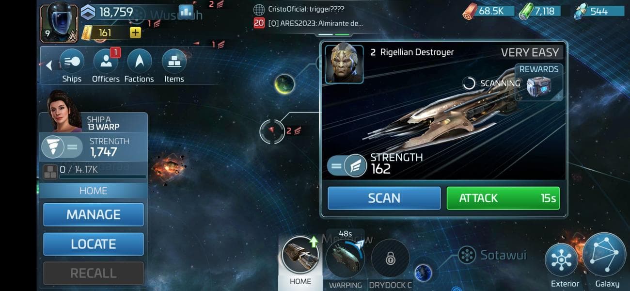 Στιγμιότυπο οθόνης παιχνιδιού από το Star Trek Fleet Command