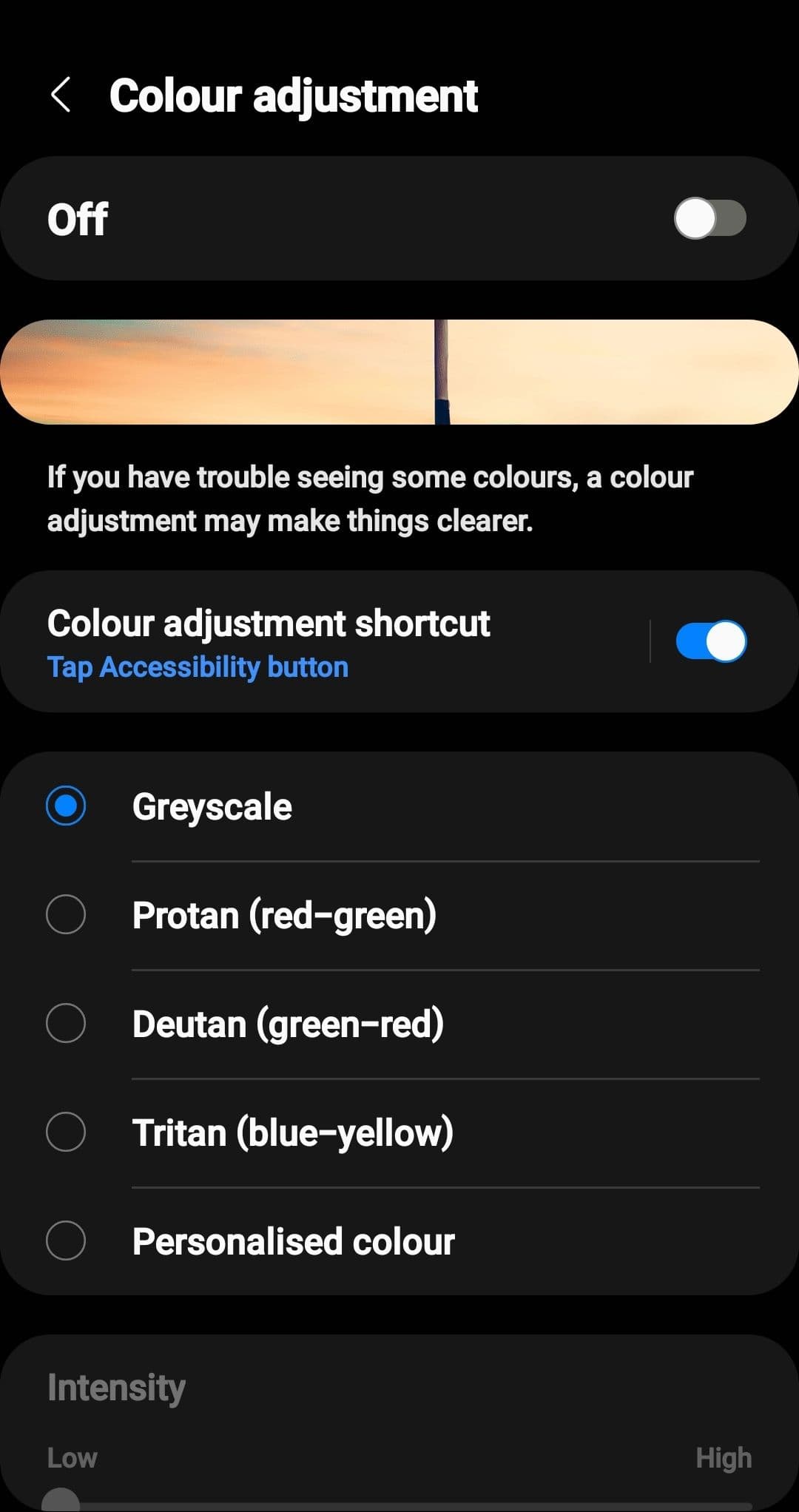 Στιγμιότυπο οθόνης των ρυθμίσεων τηλεφώνου Android