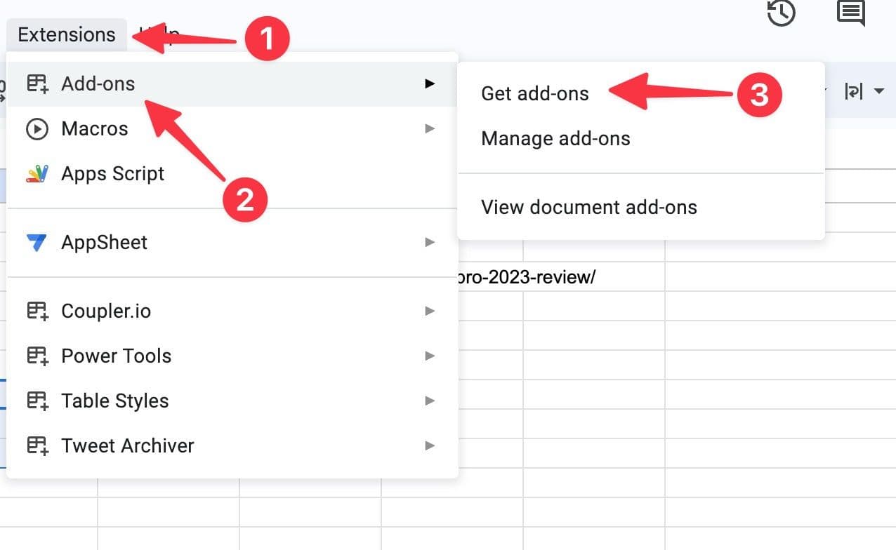 εγκαταστήστε πρόσθετα στα Φύλλα Google