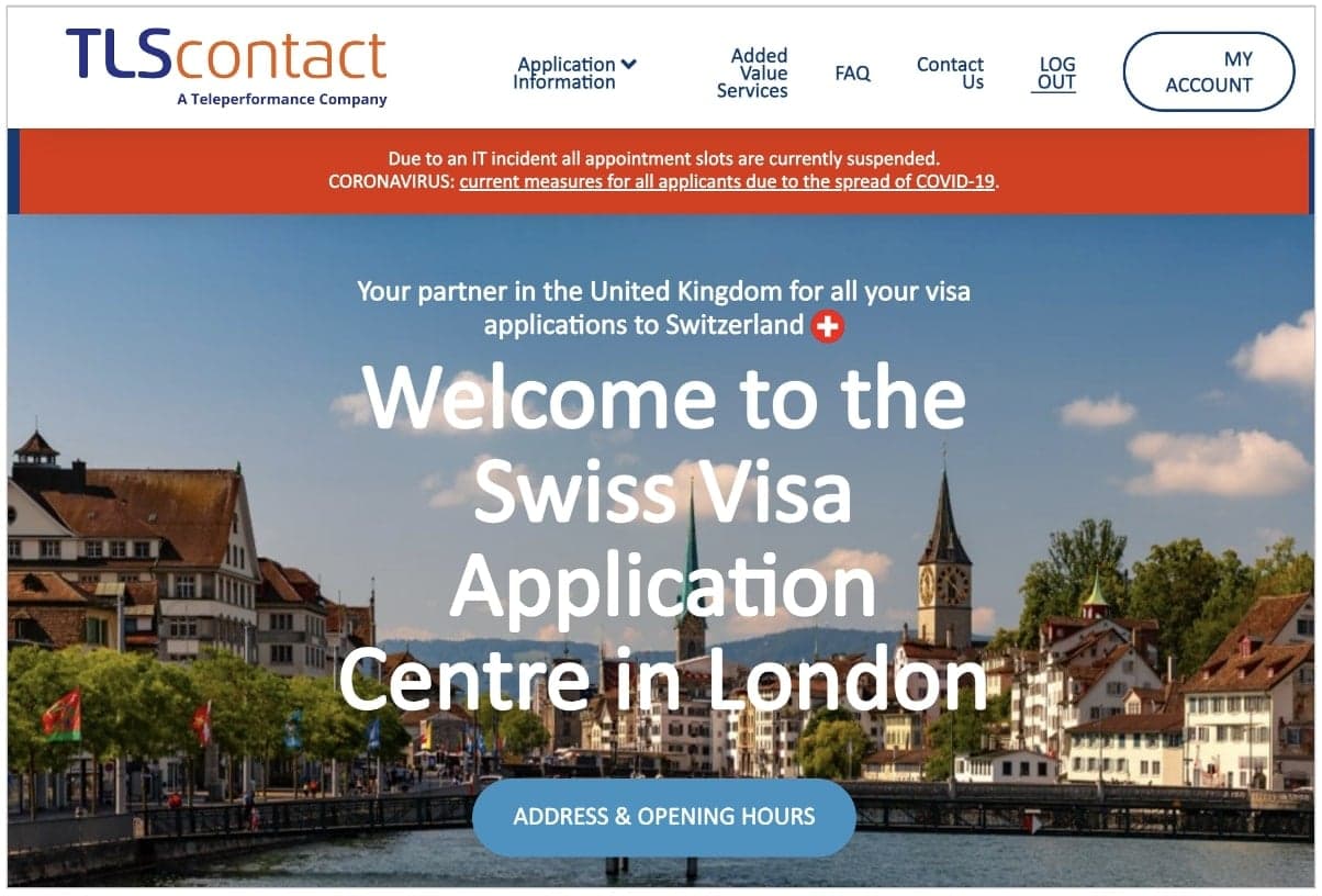 Το TLSContact ακυρώνει τα ραντεβού για βίζα στην Ελβετία