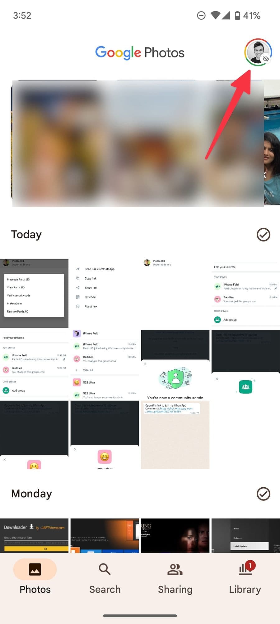 Open Google Photos account