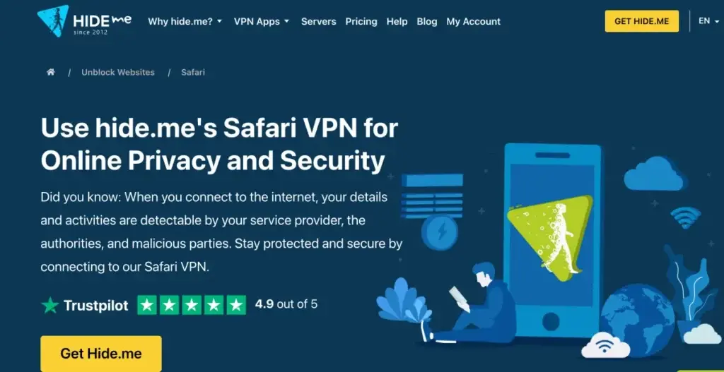 Hide me VPN: Δωρεάν VPN για το πρόγραμμα περιήγησης Safari