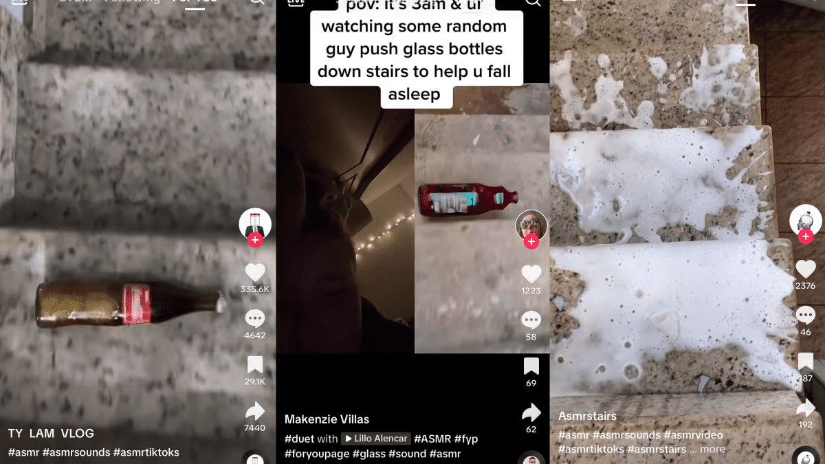  Η τελευταία τάση του TikTok είναι να αφήνει τα γυάλινα μπουκάλια να κατεβαίνουν και να σπάνε (ή όχι).  Είναι σαγηνευτικό.
