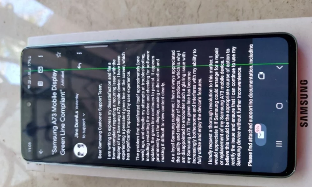 Samsung Green Line Issue