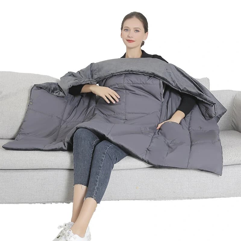 , Θερμαινόμενη κουβέρτα-μπουφαν, Fleece, που θα σε κρατήσει ζεστό μέσα στο σπίτι, με 42.6€!, TechWar.gr