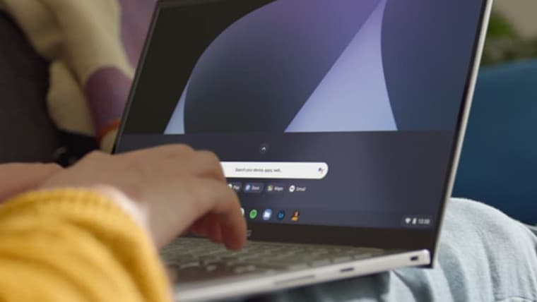 A person using a Chromebook