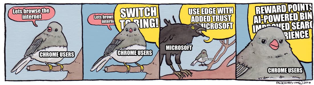 , Νέα χαμηλά: Οι διαφημίσεις των Windows παρακαλούν τους χρήστες του Chrome να κάνουν το Bing την προεπιλεγμένη μηχανή αναζήτησης, TechWar.gr