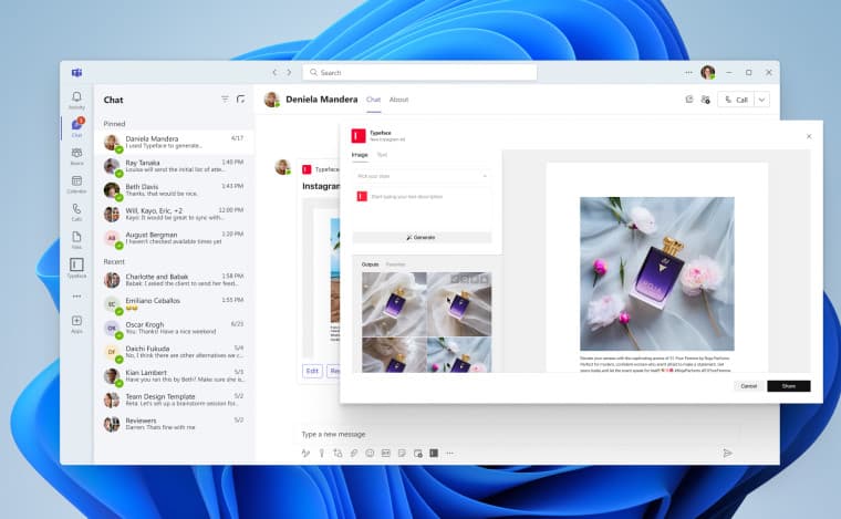 typeface ai in Microsoft teams