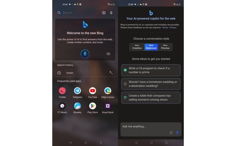 , Η έκδοση beta του Microsoft Launcher έχει προσθέσει το γραφικό στοιχείο Bing Chat και Bing Search, TechWar.gr