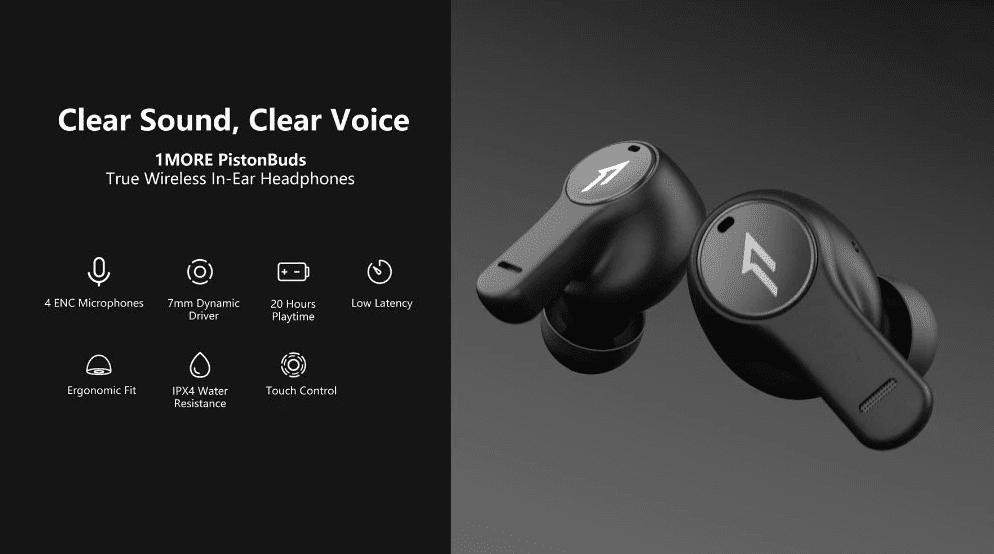 1MORE PistonBuds : Πανέμορφα, ασύρματα, με ENC και τιμή 27.2€!