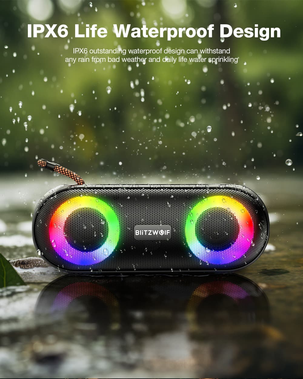 , BlitzWolf BW-X11 : Αδιάβροχο bluetooth ηχείο 20W με LED και αυτονομία 6 ωρών στα 31.2€!, TechWar.gr