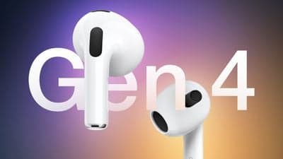 AirPods Τέταρτη Γενιά Χαρακτηριστικό Μωβ Τριάδα