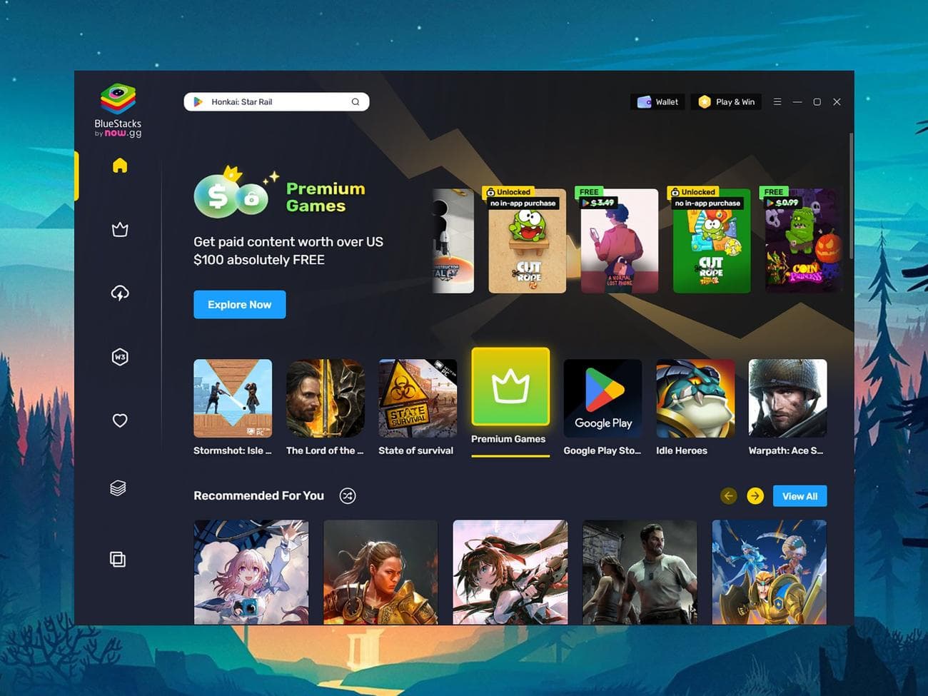 Ο εξομοιωτής BlueStacks, τον οποίο μπορείτε να χρησιμοποιήσετε για να λάβετε εφαρμογές Android σε υπολογιστές Mac και Windows.