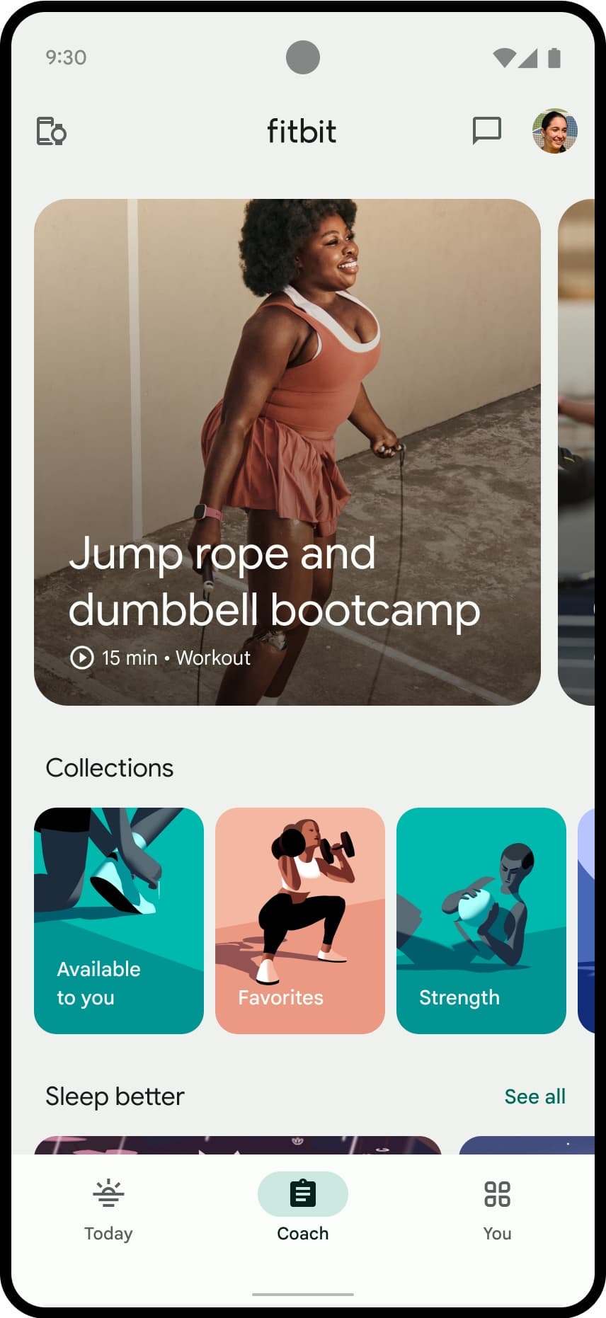 Καρτέλα Fitbit Coach