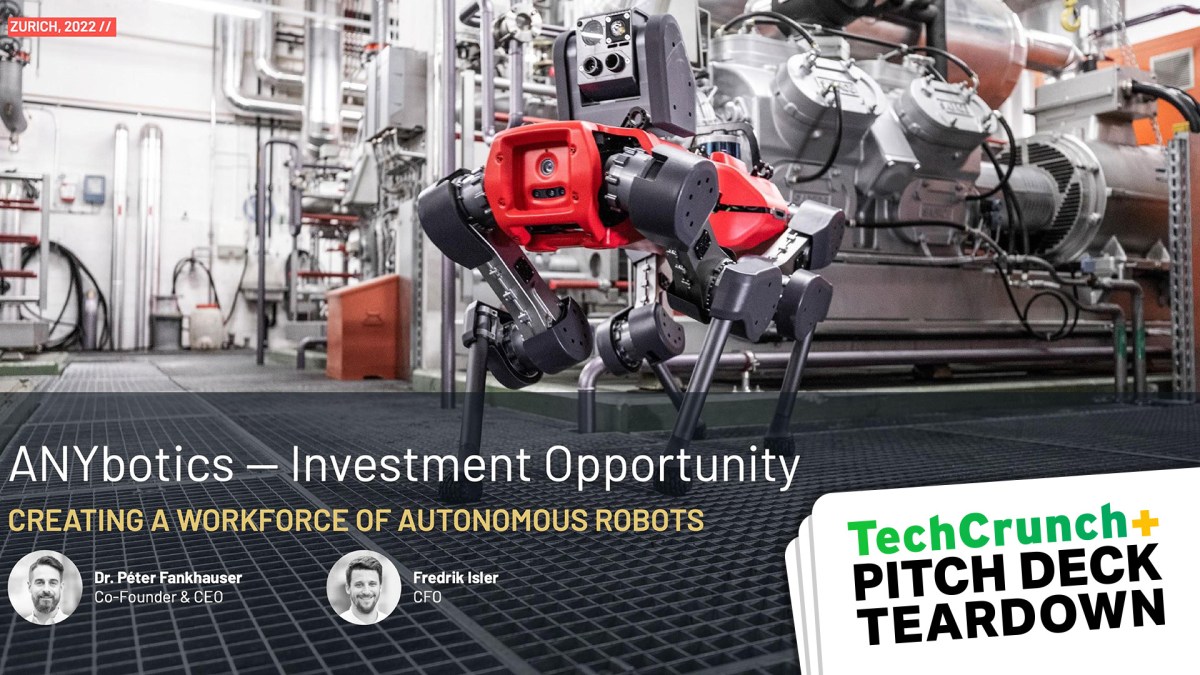 Sample Series B pitch deck: TechCrunch deck της ANYbotics $50 εκατομμυρίων
