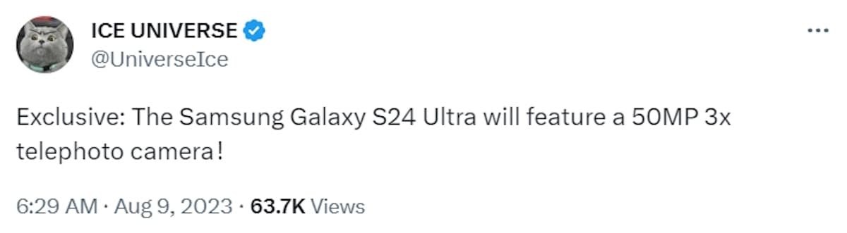 Διαρροή τηλεφακού Samsung Galaxy S24 Ultra