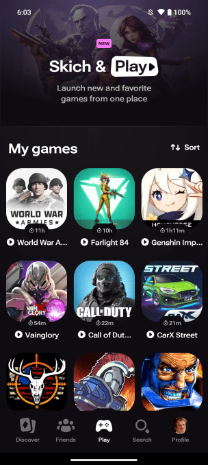 , Το Skich, μια εφαρμογή ανακάλυψης για παιχνίδια για κινητά, σας επιτρέπει τώρα να εκκινήσετε και να διαχειριστείτε λήψεις, TechWar.gr