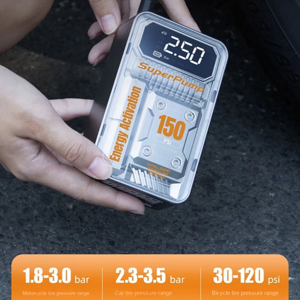 , Φορητή, αυτόματη και πανεύκολη στη χρήση τρόμπα αέρα (με φωτάκι) στα 150psi με 26.5€!!, TechWar.gr