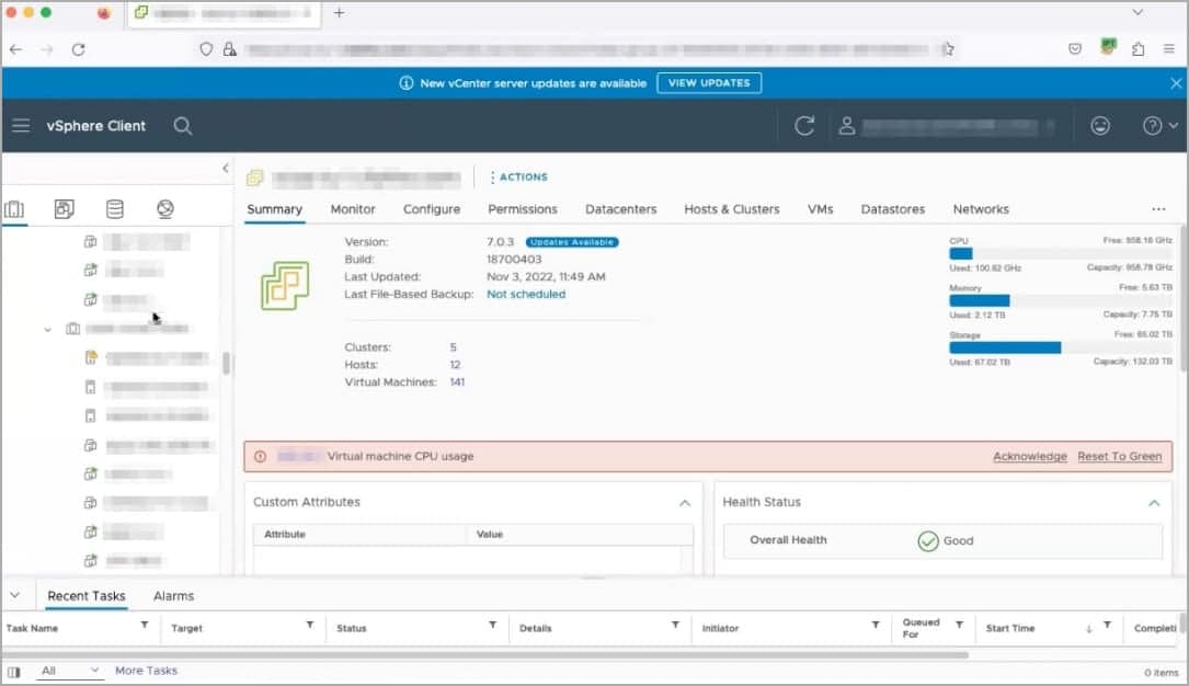 Πρόσβαση στον εκτεθειμένο διακομιστή vCenter