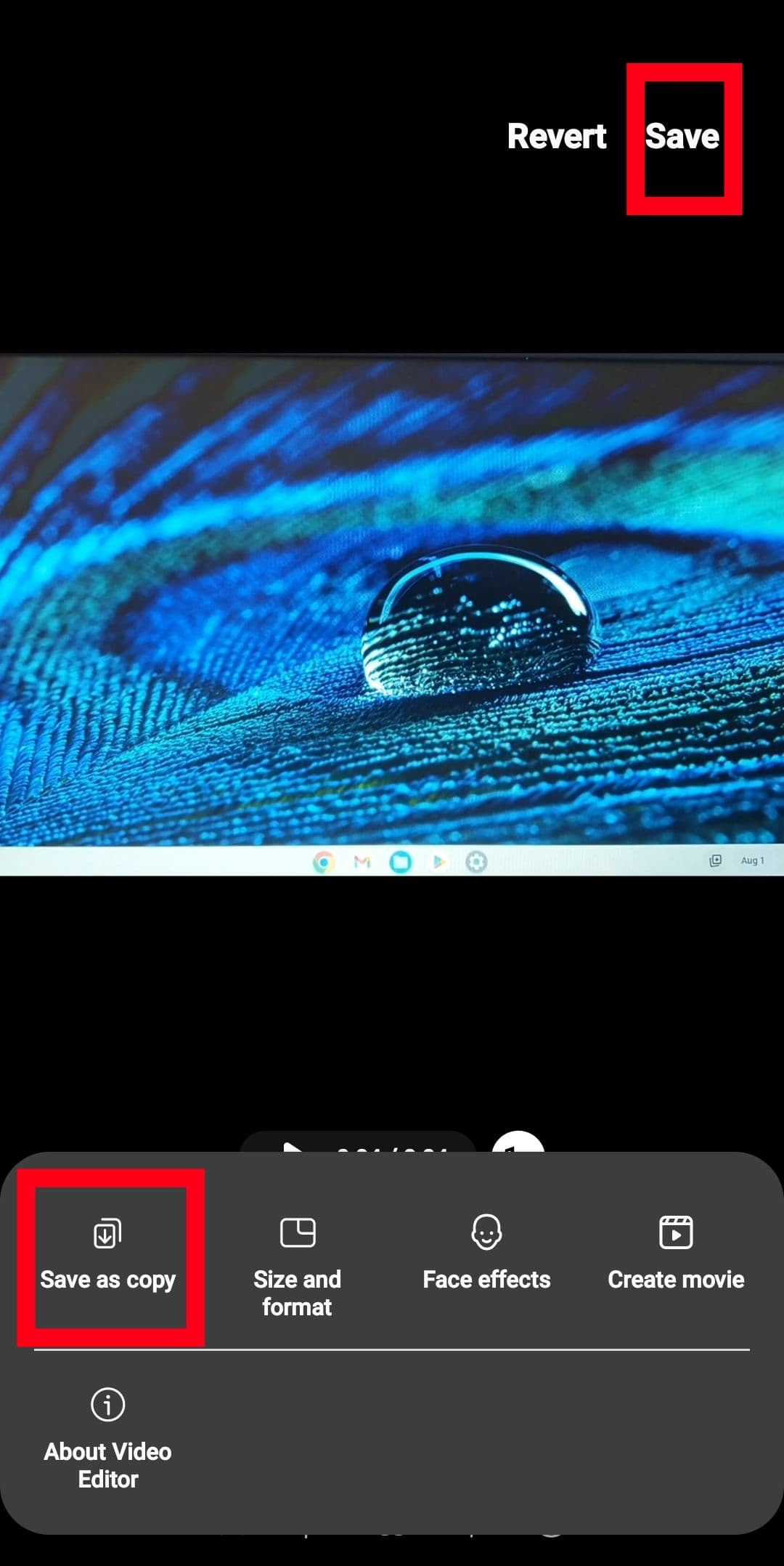 Το Android Gallery αποθήκευση ως λειτουργία αντιγραφής 